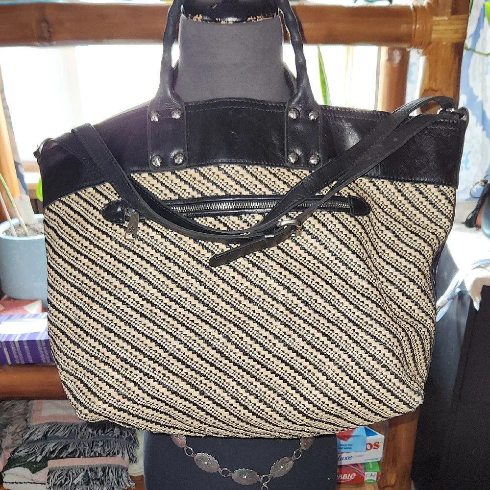 Patricia Nash Rattan And Leather Bag